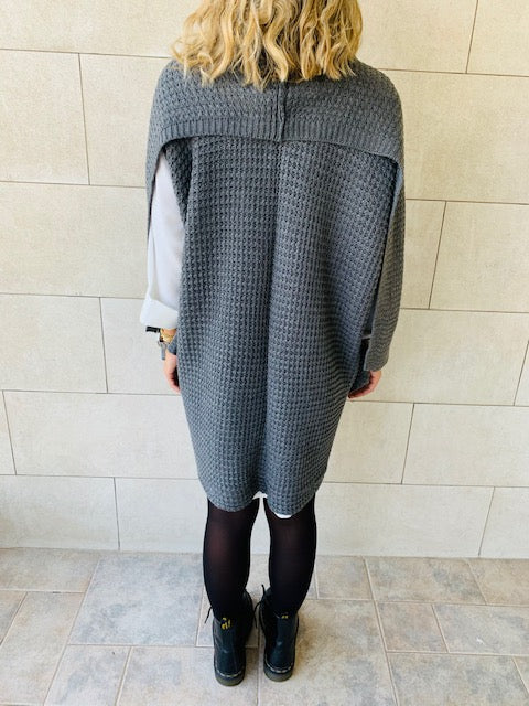 Charcoal Shawl Knit Vest