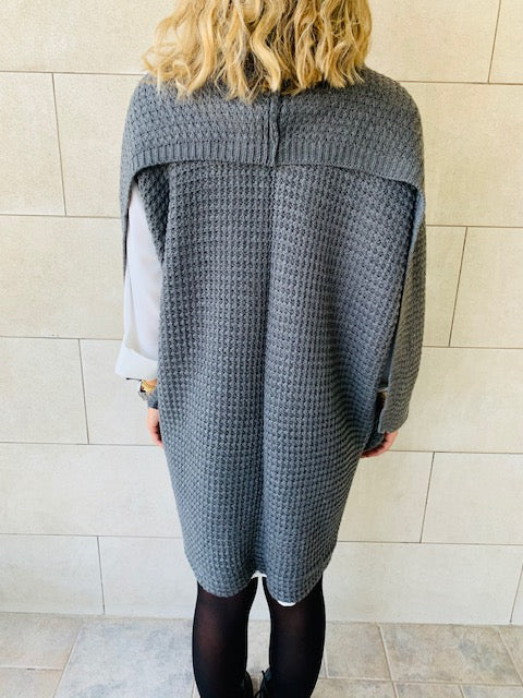 Charcoal Shawl Knit Vest