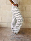 White Striped Loose Pants