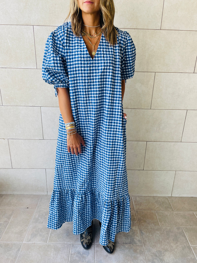 Blue Checkered Dress