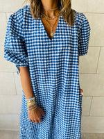 Blue Checkered Dress