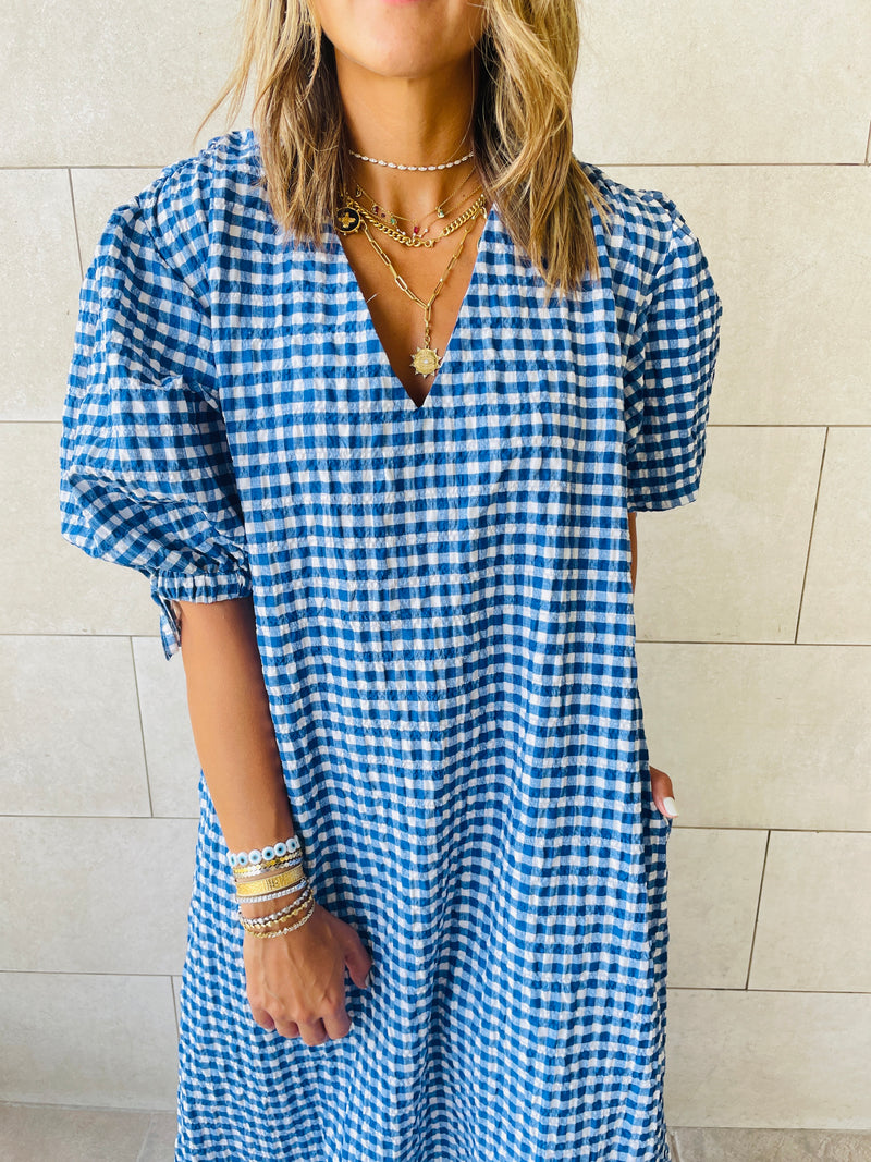 Blue Checkered Dress