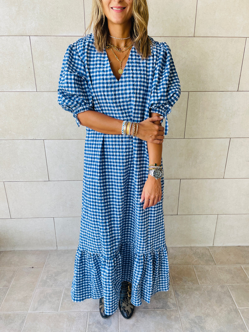 Blue Checkered Dress