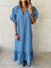 Blue Checkered Dress