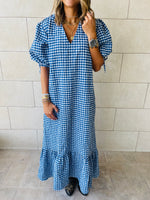 Blue Checkered Dress