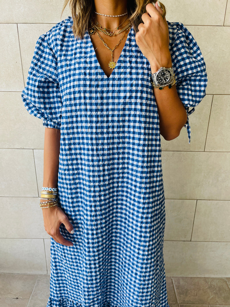 Blue Checkered Dress