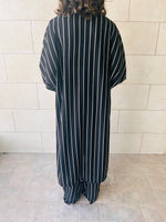 Black Striped Loose Kimono