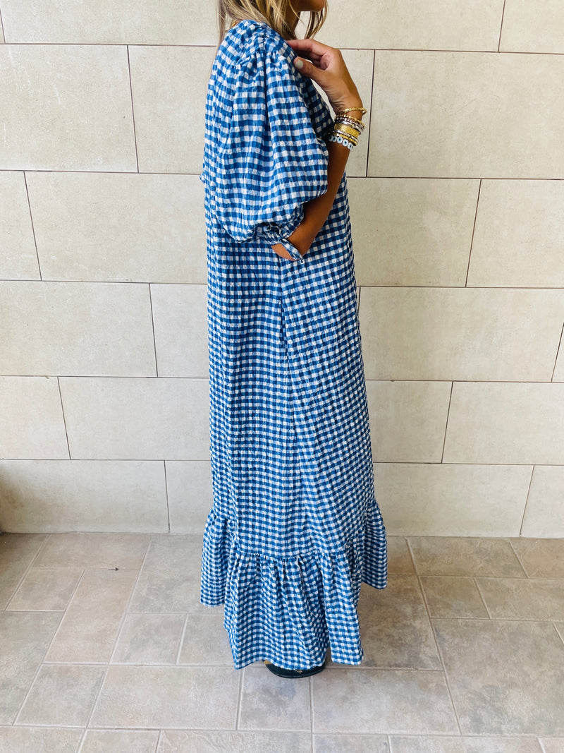 Blue Checkered Dress