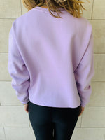 Orchid Frayed Edgy Cropped Sweatshirt