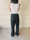 Black Striped Loose Pants