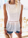White Eyelet Broiderie Top