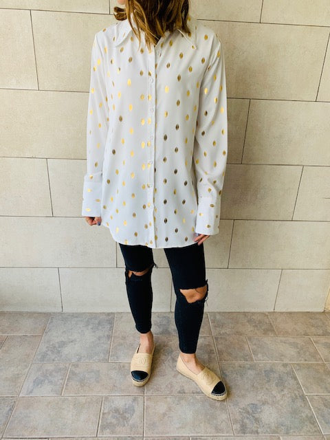 White Gold Leaf Shirt