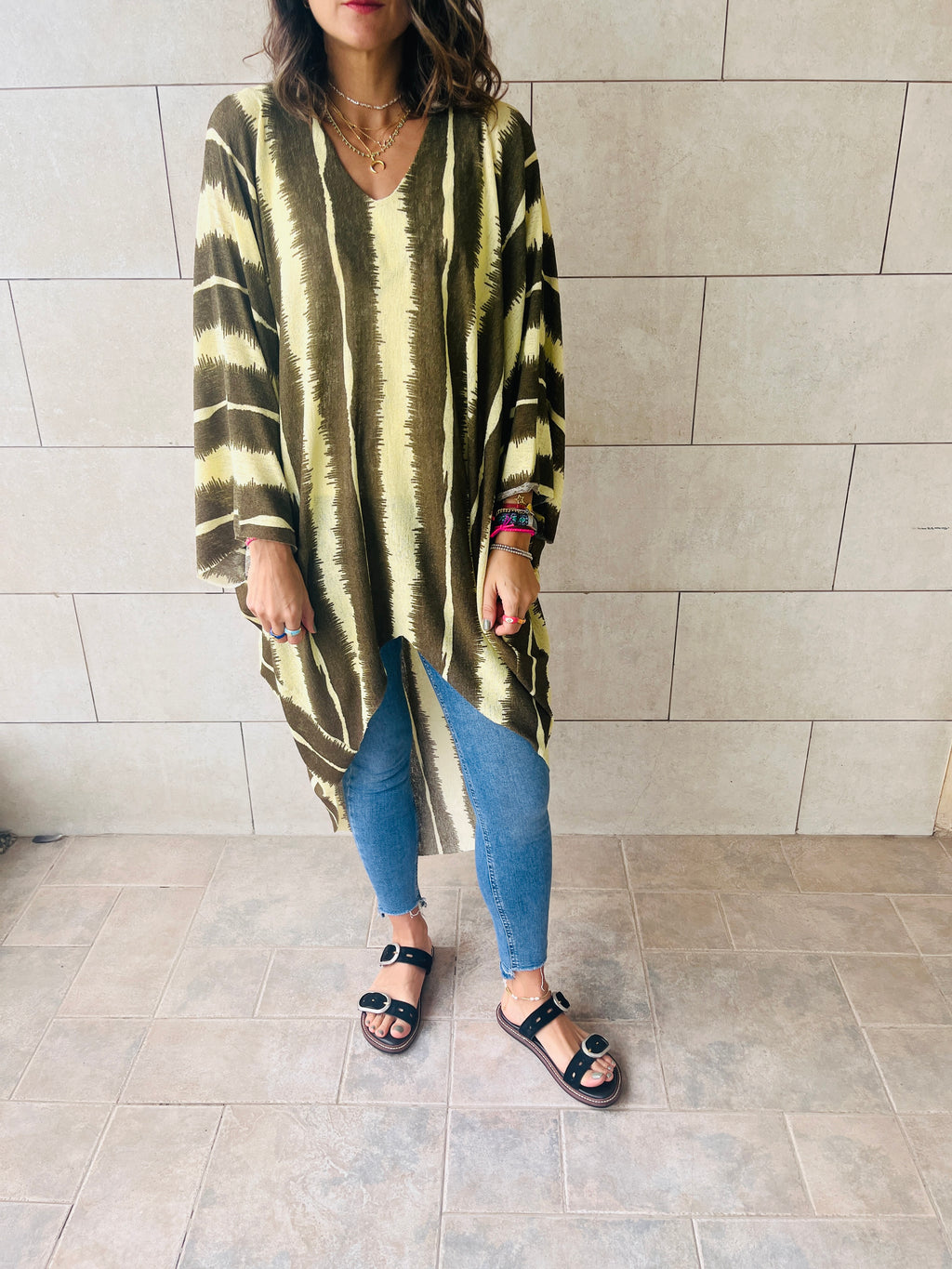 Yellow Printed Easy Breezy High Low Shirt