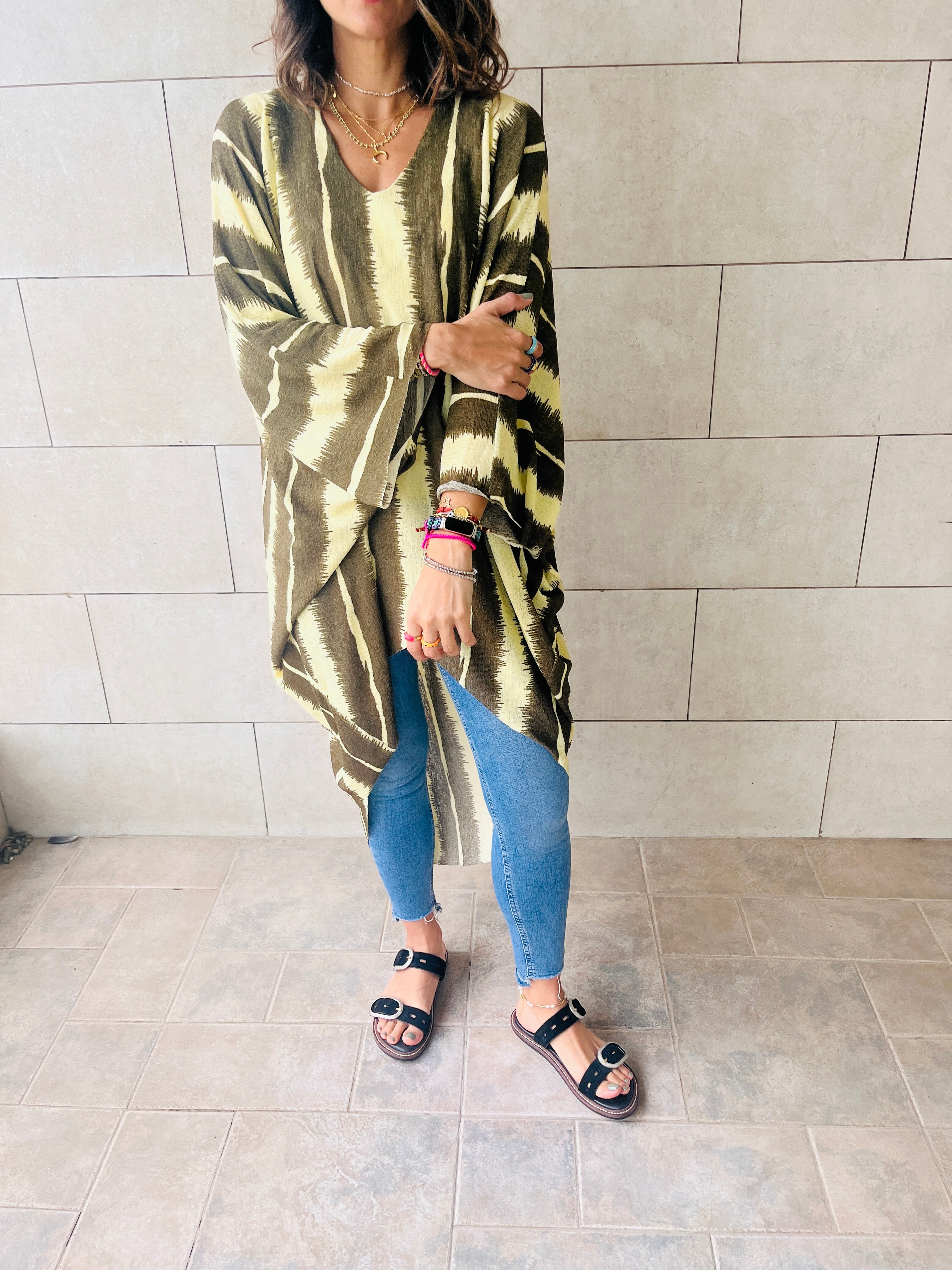 Yellow Printed Easy Breezy High Low Shirt
