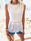 White Eyelet Broiderie Top