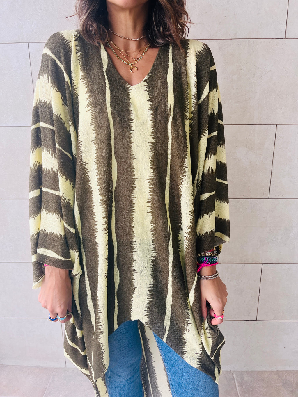 Yellow Printed Easy Breezy High Low Shirt