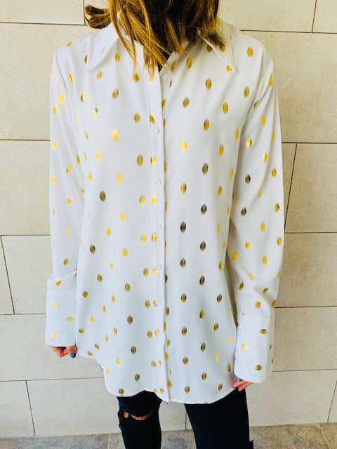 White Gold Leaf Shirt