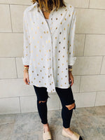 White Gold Leaf Shirt