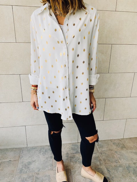 White Gold Leaf Shirt