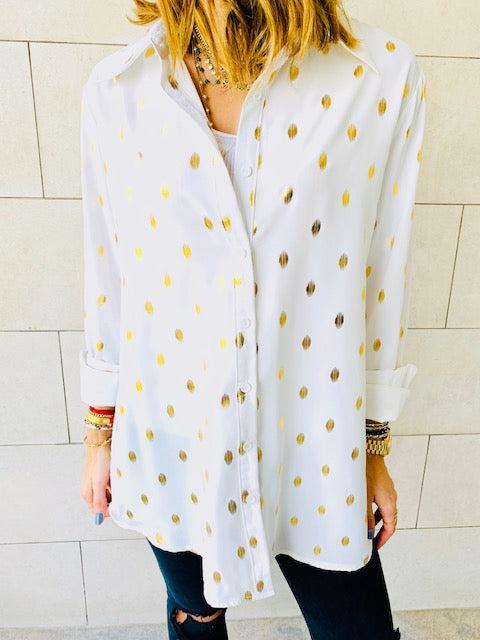 White Gold Leaf Shirt