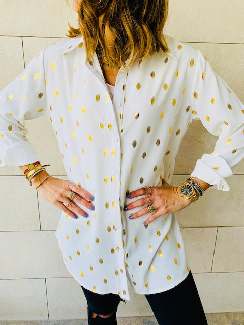 White Gold Leaf Shirt