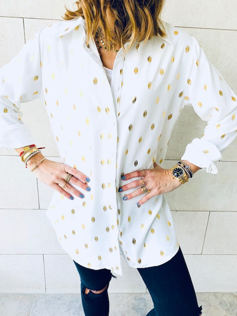 White Gold Leaf Shirt