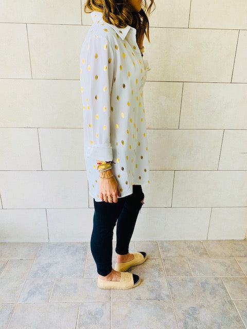 White Gold Leaf Shirt