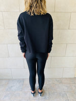 Black Frayed Edgy Cropped Sweatshirt
