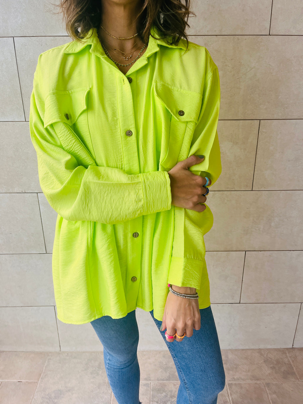 Lime Buttons Up Shirt