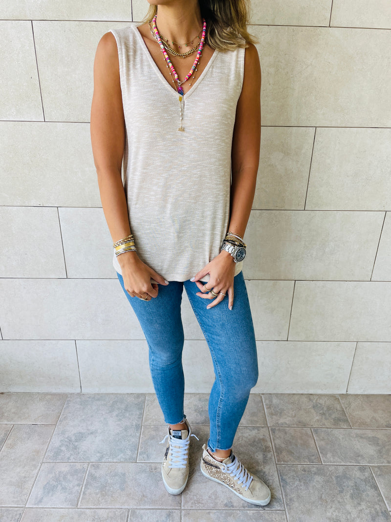 Beige Bayside Tank Top