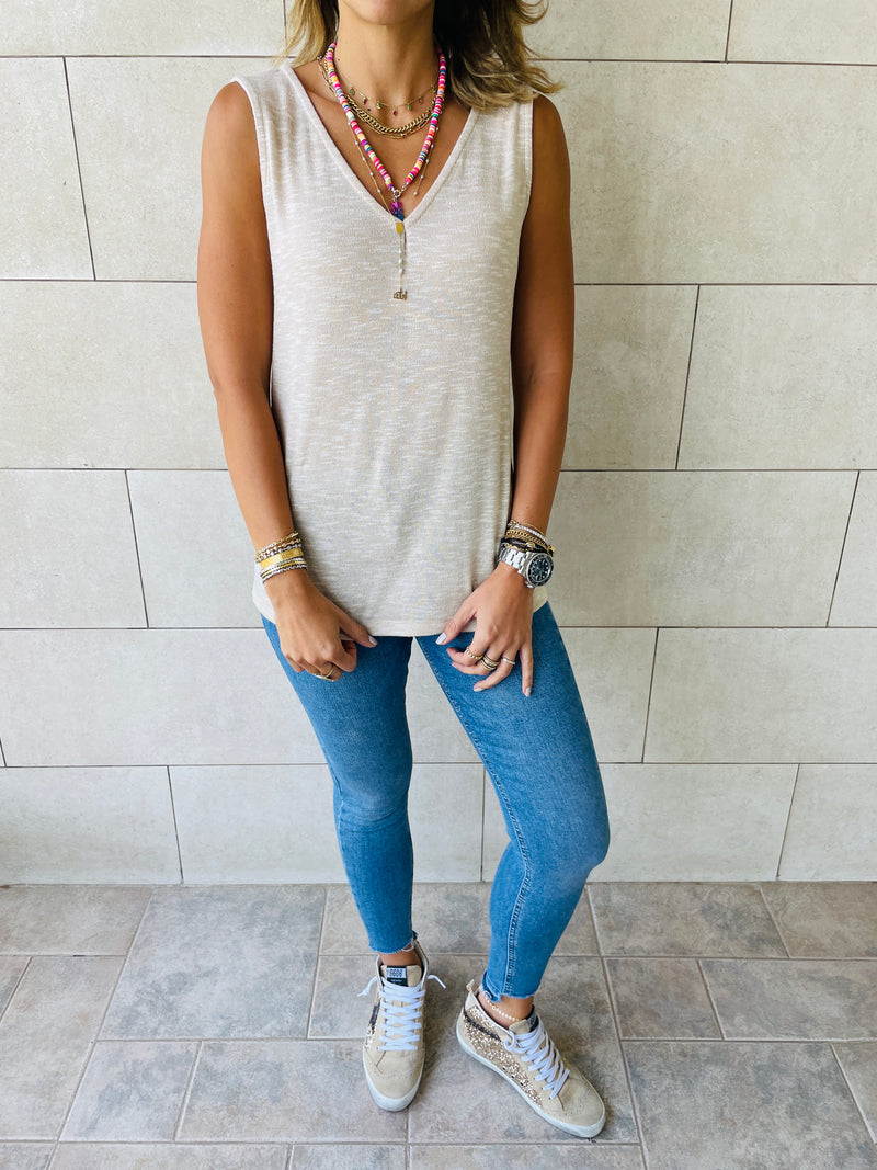 Beige Bayside Tank Top