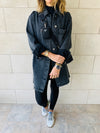 Grey Long Denim Shacket
