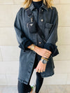 Grey Long Denim Shacket