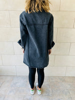 Grey Long Denim Shacket