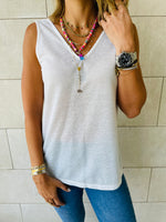 White Bayside Tank Top