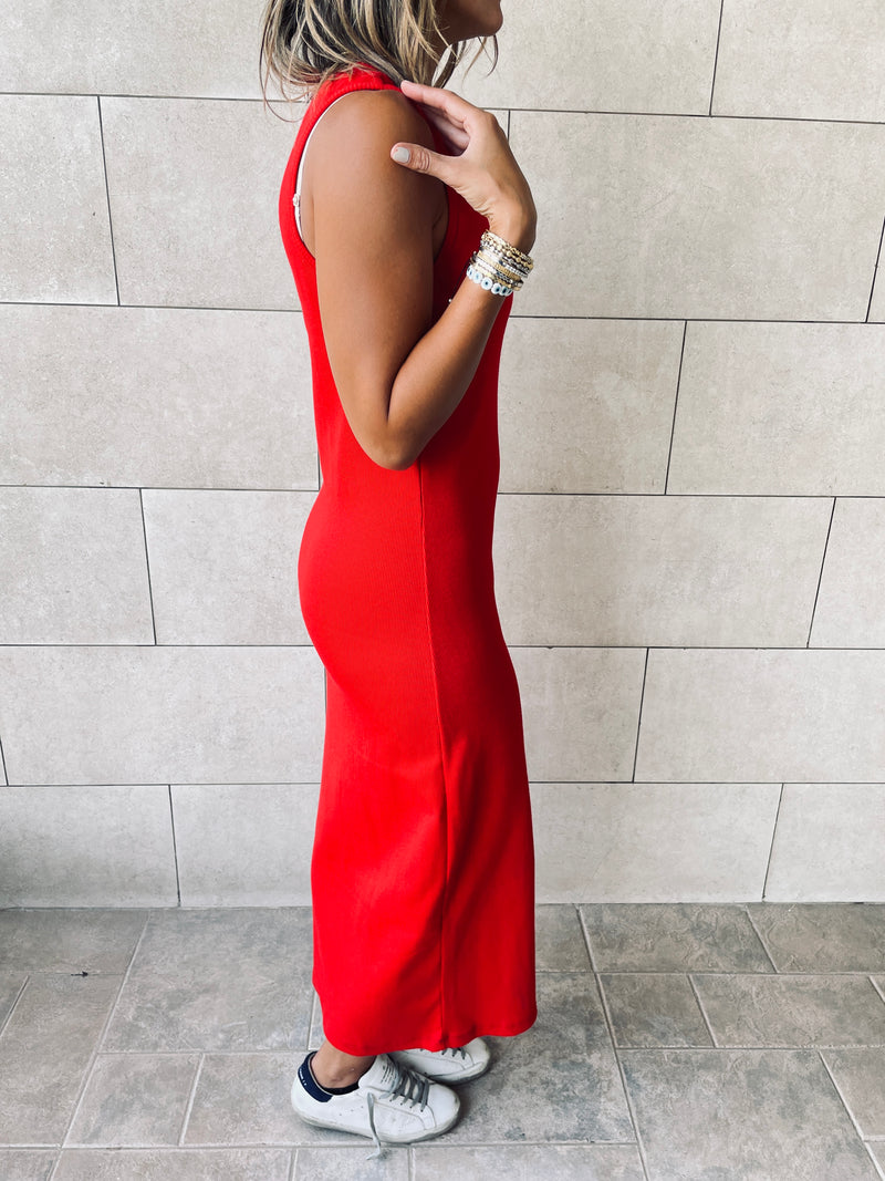 Rouge Ribbed Dress