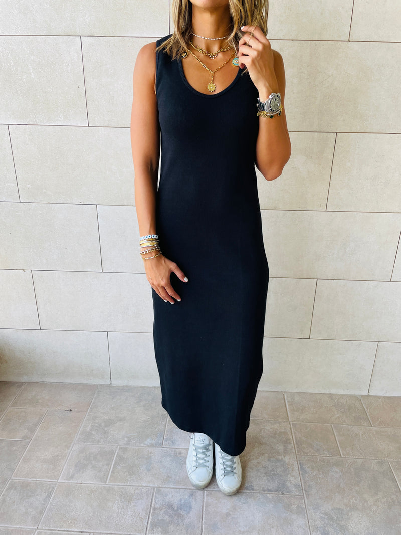 Black Ribbed Dress