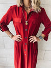 Burgundy Aria Plisse Dress