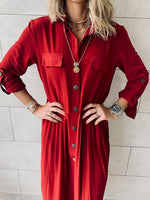 Burgundy Aria Plisse Dress