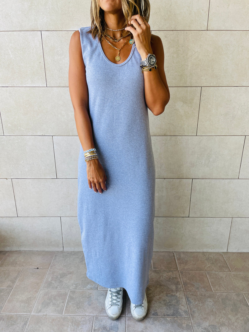 Grey Ribbed Dress