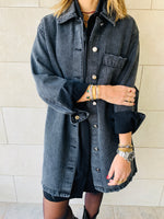 Grey Long Denim Shacket