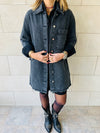 Grey Long Denim Shacket
