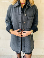 Grey Long Denim Shacket