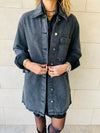 Grey Long Denim Shacket