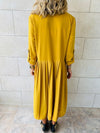 Mustard Aria Plisse Dress