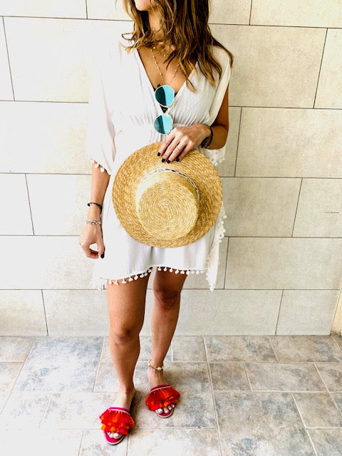 White Pom Pom CoverUp