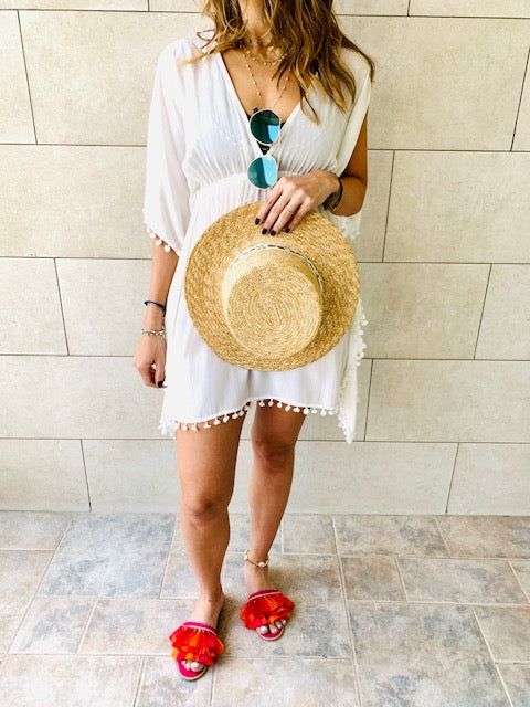 White Pom Pom CoverUp