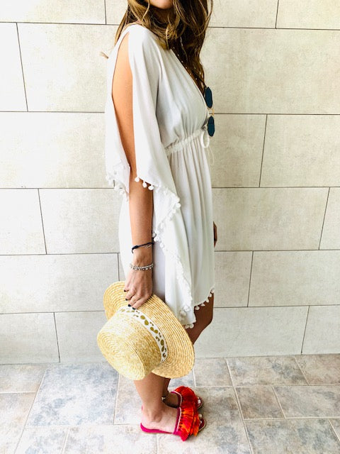 White Pom Pom CoverUp