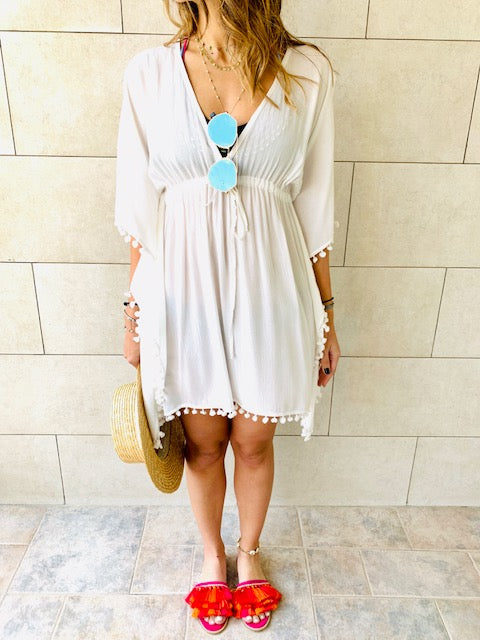White Pom Pom CoverUp