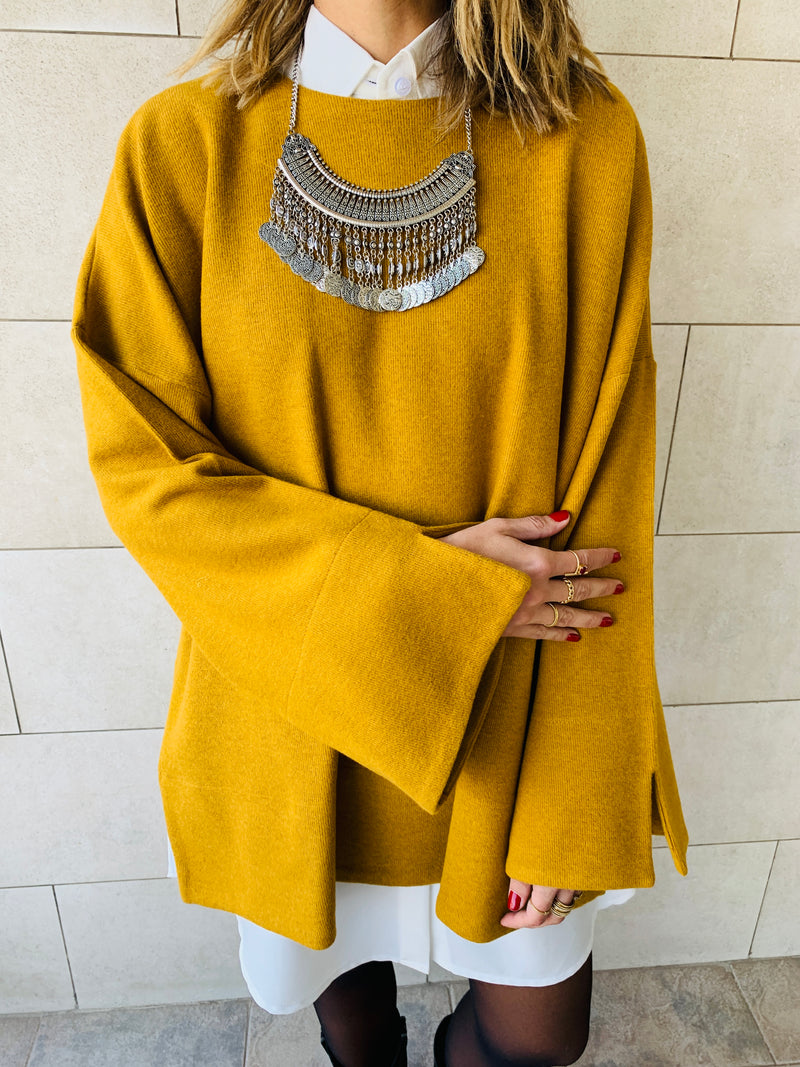 Mustard Warm Me Up Knit Pullover